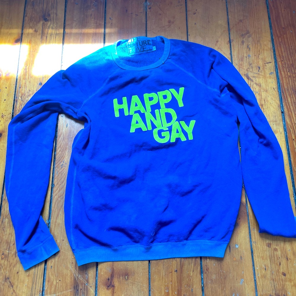 FREECITY Happy & Gay pride sweatshirt electric blue